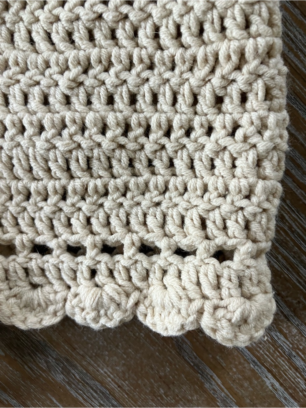 Hand-Knit Cream Halter Tank Top (XS) - Picture 3 of 5